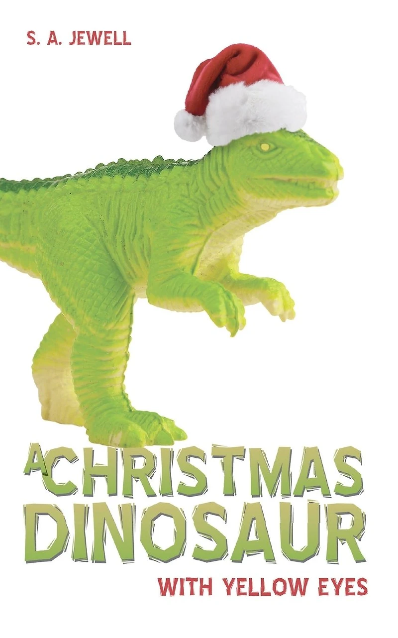 A Christmas Dinosaur With Yellow Eyes