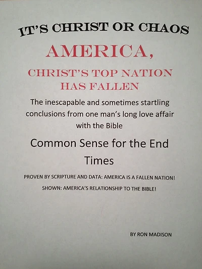 America, Christ's Top Nation has Fallen: It's Christ or Chaos America