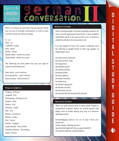 German Conversation Il (Speedy Study Guides)