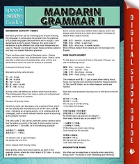 Mandarin Grammar II (Speedy Language Study Guides)