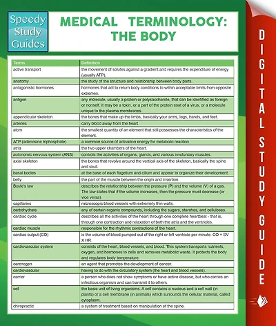Medical Terminology: The Body Speedy Study Guides
