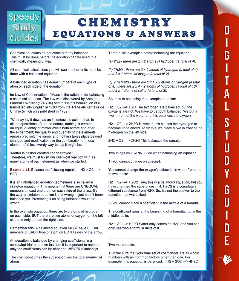 Chemistry Equations & Answers