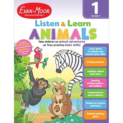 Listen And Learn: Animals, Grade 1