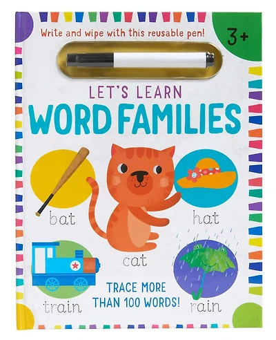 Let's Learn: Word Families (Write and Wipe): (Early Reading Skills, Letter Writing Workbook, Pen Control)