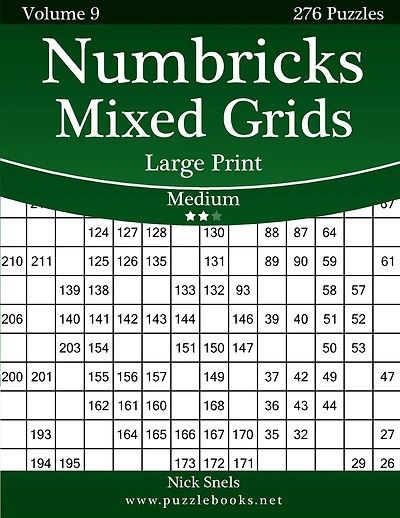 Numbricks Mixed Grids Large Print - Medium - Volume 9 - 276 Logic Puzzles
