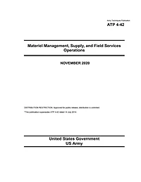 Army Techniques Publication ATP 4-42 Materiel Management, Supply, and Field Services Operations November 2020