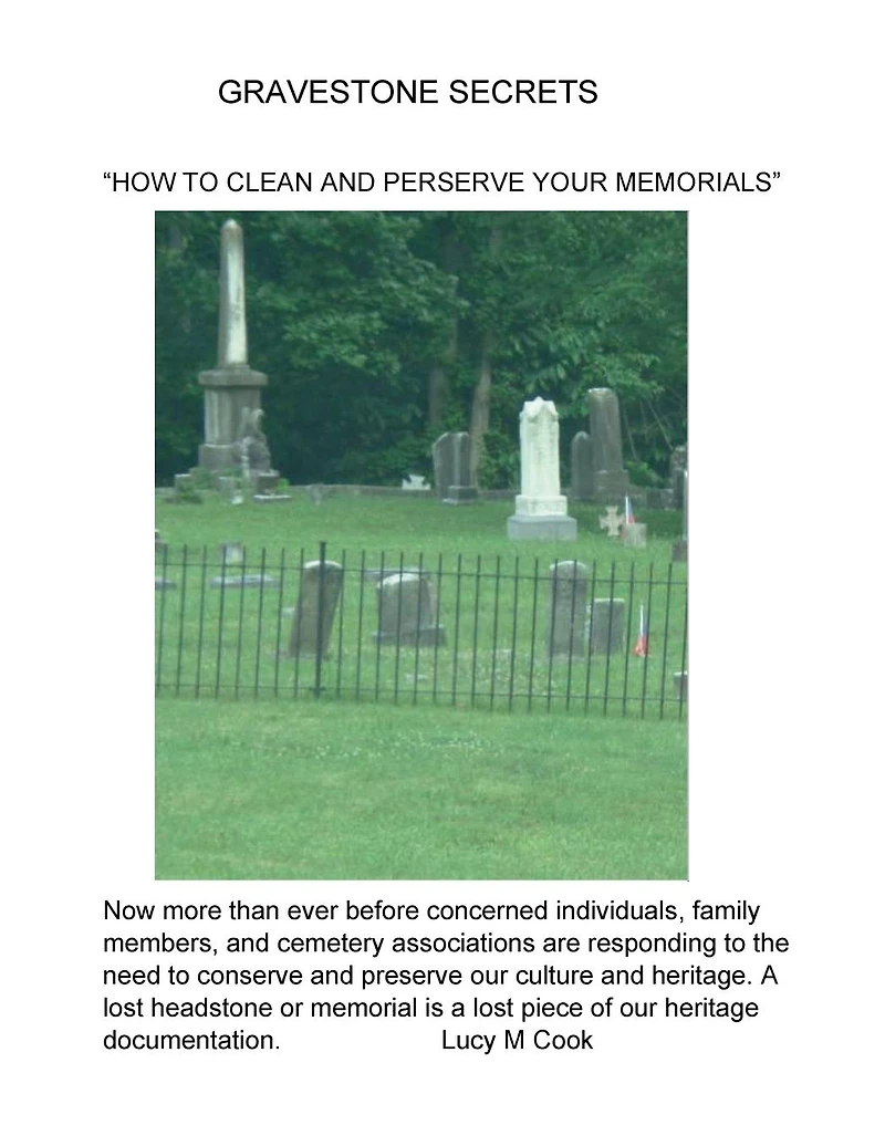 Gravestone Secrets: "How To Clean and Preserve Your Memorial"