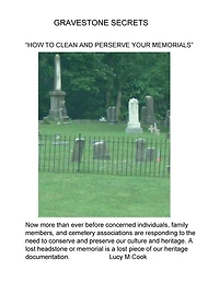 Gravestone Secrets: "How To Clean and Preserve Your Memorial"