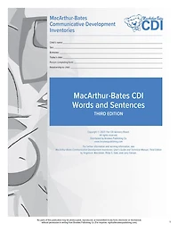 MacArthur-Bates Communicative Development Inventories (CDI) Words and Sentences Forms: 16-30 Months