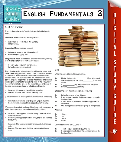 English Fundamentals 3 (Speedy Study Guides)