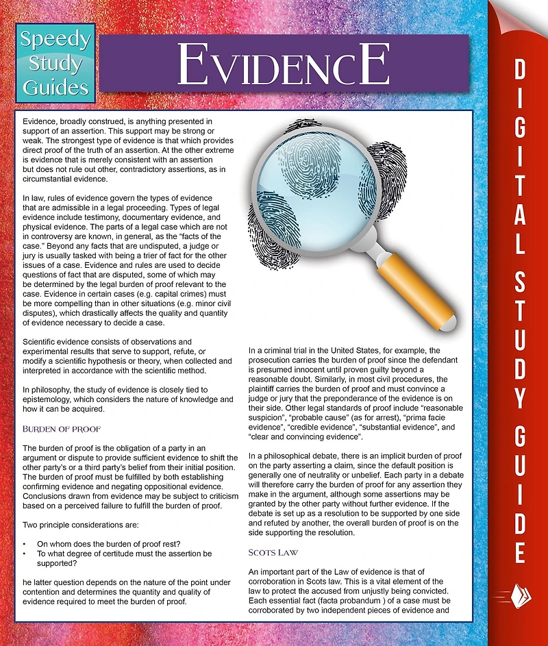 Evidence (Speedy Study Guides)