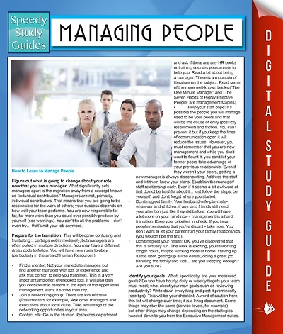 Managing People (Speedy Study Guides)
