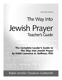 The Way Into Jewish Prayer Teacher's Guide