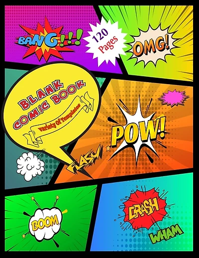 Blank Comic Book: Draw Your Own Comics - 120 Pages of Fun and Unique Templates - A Large 8.5" x 11" Notebook and Sketchbook for Kids and Adults to Unleash Creativity-(kids,girls,boys,women)