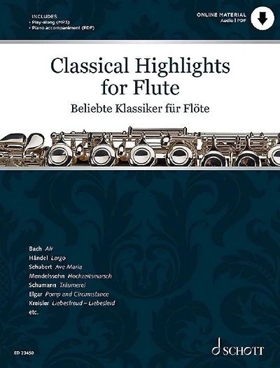 Classical Highlights for Flute arranged for Flute and Piano (via PDF download)