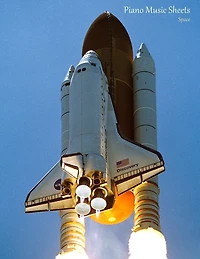 Piano Music Sheets Space: Large Music Notation and Songwriting Notebook For Piano Players With STS-121 Launch (PD) Cover