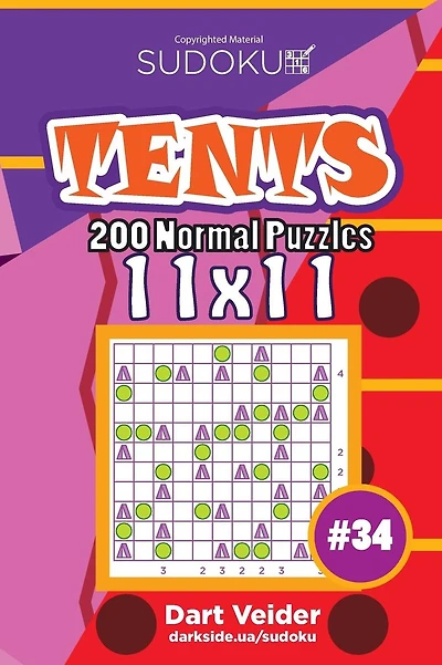 Sudoku Tents - 200 Normal Puzzles 11x11 (Volume 34)