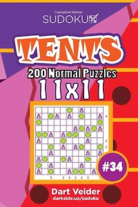 Sudoku Tents - 200 Normal Puzzles 11x11 (Volume 34)