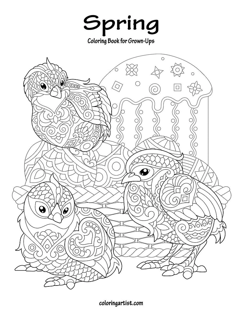 Spring Coloring Book for Grown-Ups 1