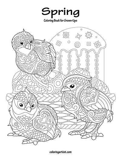 Spring Coloring Book for Grown-Ups 1