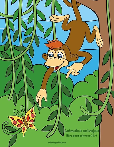 Animales salvajes libro para colorear 3 & 4