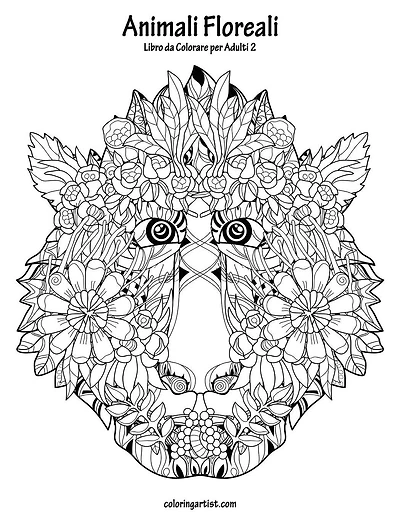 Animali Floreali Libro da Colorare per Adulti 2