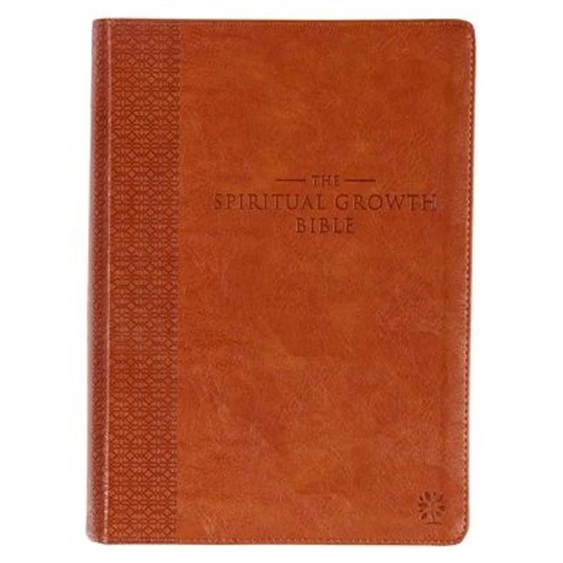 The Spiritual Growth Bible, Study Bible, NLT - New Living Translation Holy Bible, Faux Leather, Saddle Tan
