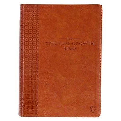 The Spiritual Growth Bible, Study Bible, NLT - New Living Translation Holy Bible, Faux Leather, Saddle Tan