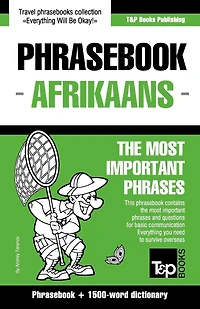 English-Afrikaans phrasebook and 1500-word dictionary