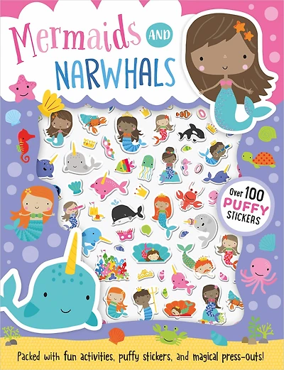Puffy Stickers Mermaids and Narwhals