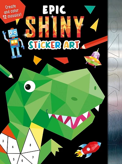 Epic Shiny Sticker Art: Create and Color 12 Mosaics!
