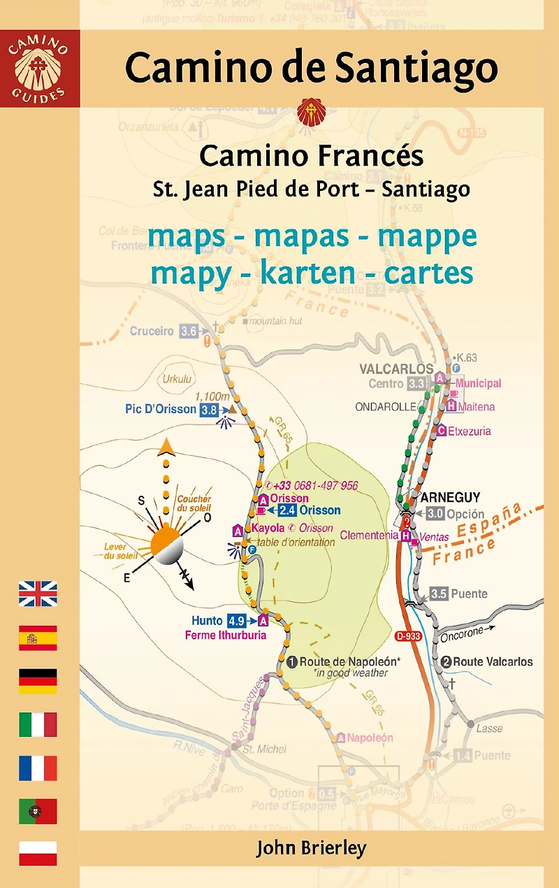 Camino de Santiago Maps (Camino Francés): St. Jean Pied de Port - Santiago de Compostela