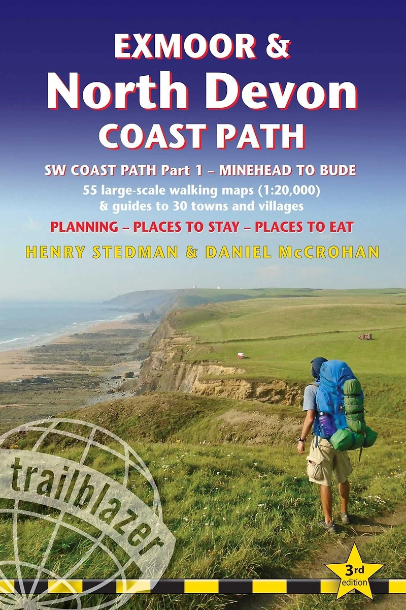 Exmoor & North Devon Coast Path: British Walking Guide: SW Coast Path Part 1 - Minehead to Bude: 55 Large-Scale Walking Maps (1:20,000) & Guides to 30 Towns & Villages - Planning, Places to Stay, Places to Eat
