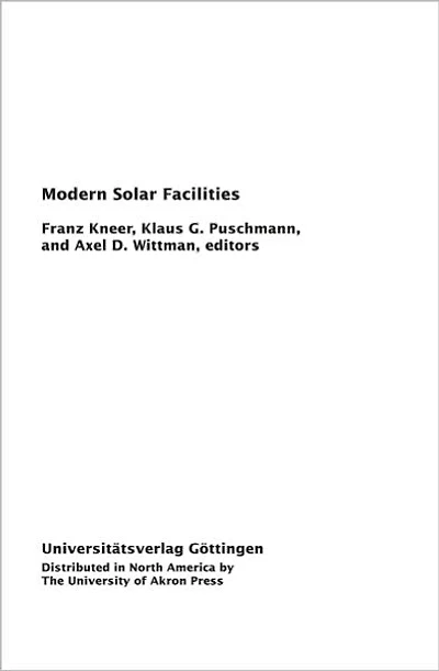 Modern Solar Facilities: Advanced Solar Science, Proceedings of a Workshop held at GAttingen, September 27-29, 2006