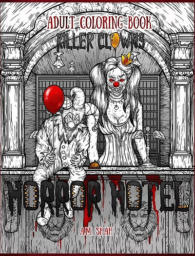 Adult Coloring Book Horror Hotel: Killer Clowns