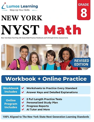 New York State Test Prep: 8th Grade Math Practice Workbook and Full-length Online Assessments: NYST Study Guide