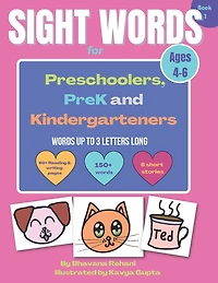 Sight words for preschoolers, prek and kindergarteners: Up to 3 letter words only