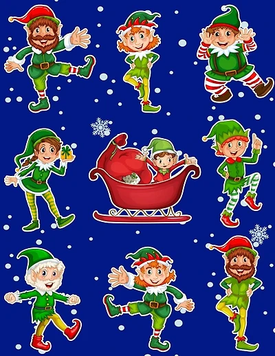 Christmas Holiday Sticker Album Dancing Elves: 100 Plus Pages For PERMANENT Sticker Collection, Activity Book For Boys and Girls - 8.5 by 11