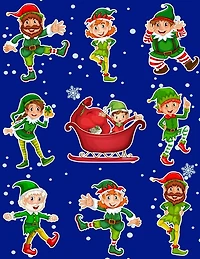 Christmas Holiday Sticker Album Dancing Elves: 100 Plus Pages For PERMANENT Sticker Collection, Activity Book For Boys and Girls - 8.5 by 11