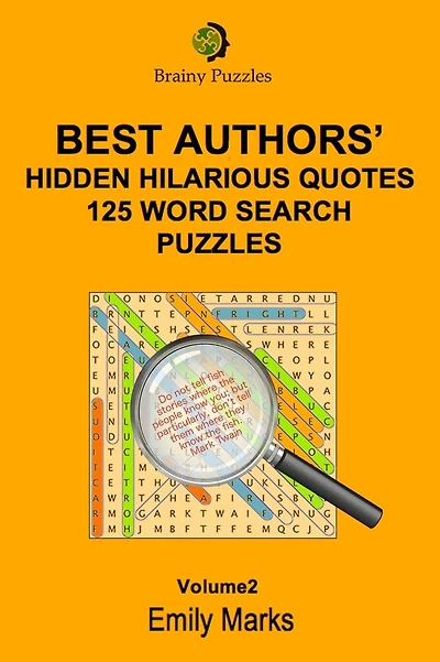 Best Authors' Hilarious Hidden Quotes - 125 Word Search Puzzles