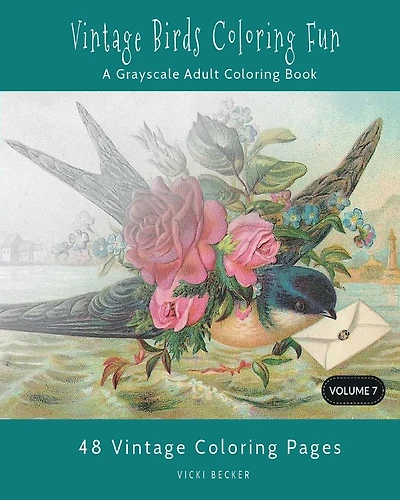 Vintage Birds Coloring Fun: A Grayscale Adult Coloring Book