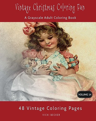 Vintage Christmas Coloring Fun: A Grayscale Adult Coloring Book