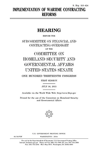 Implementation of wartime contracting reforms