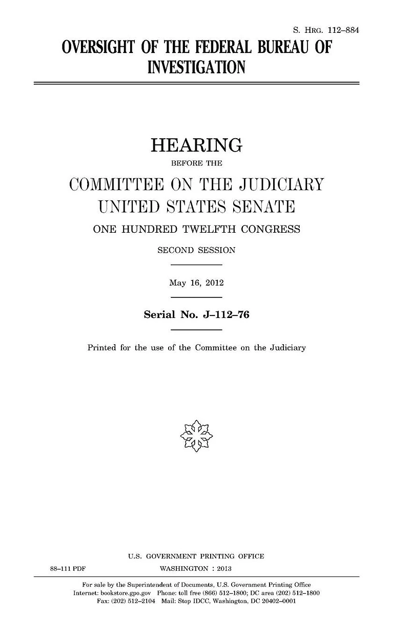 Oversight of the Federal Bureau of Investigation