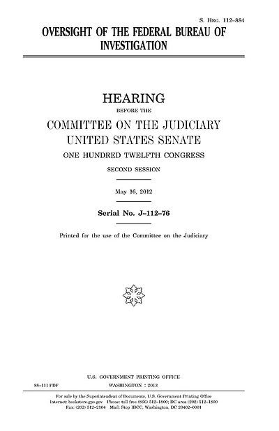 Oversight of the Federal Bureau of Investigation
