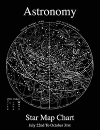 Astronomy Star Map Chart July 22nd To October 31st