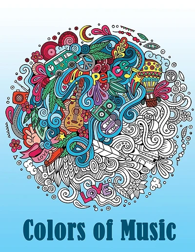 Colors of Music: - Mosaic Music Featuring 40 Stress Relieving Designs of Musical Instruments