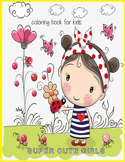 Super Cute Girls Coloring book for Kids: Super Cute Girls Coloring book for Kids