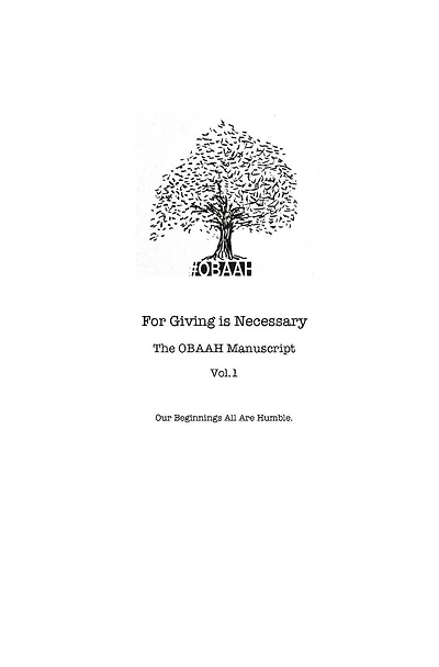 For Giving is Necessary: OBAAH