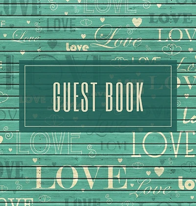 Green Rustic Wood Love Guest Book Hard Cover for Home, Wedding, Baby or Bridal Shower, Retirement, Birthday Parties